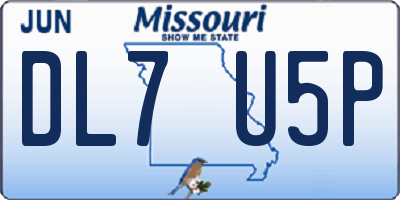 MO license plate DL7U5P