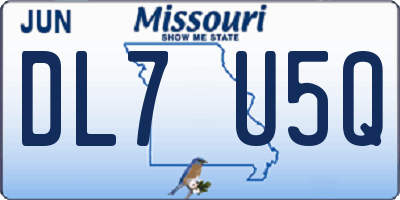 MO license plate DL7U5Q