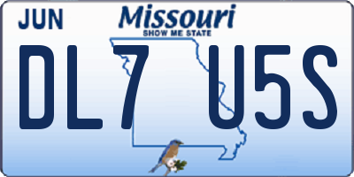 MO license plate DL7U5S