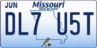 MO license plate DL7U5T