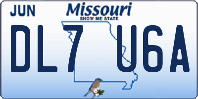 MO license plate DL7U6A