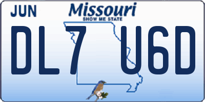 MO license plate DL7U6D