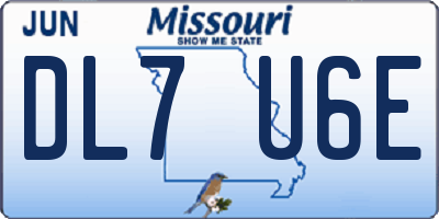MO license plate DL7U6E