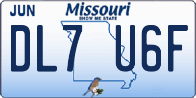 MO license plate DL7U6F