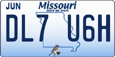 MO license plate DL7U6H
