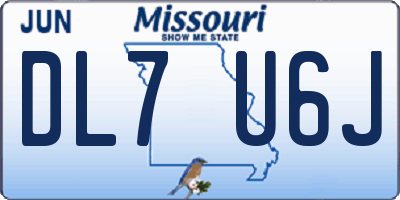 MO license plate DL7U6J