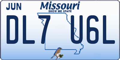MO license plate DL7U6L