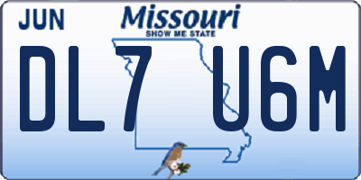 MO license plate DL7U6M