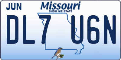MO license plate DL7U6N