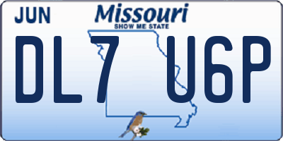 MO license plate DL7U6P