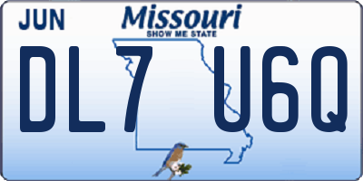 MO license plate DL7U6Q
