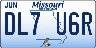 MO license plate DL7U6R