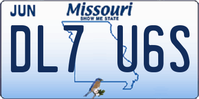 MO license plate DL7U6S