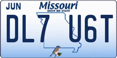 MO license plate DL7U6T