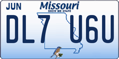 MO license plate DL7U6U