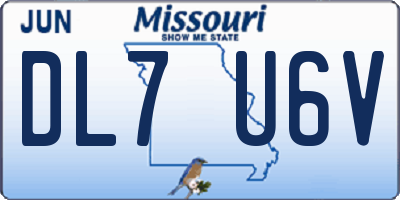 MO license plate DL7U6V