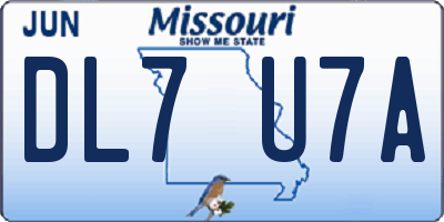MO license plate DL7U7A