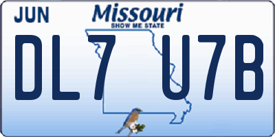 MO license plate DL7U7B