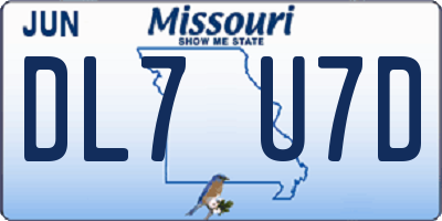 MO license plate DL7U7D