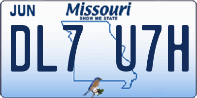 MO license plate DL7U7H