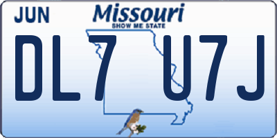 MO license plate DL7U7J