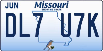 MO license plate DL7U7K