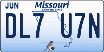MO license plate DL7U7N