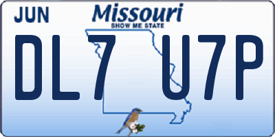 MO license plate DL7U7P