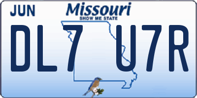 MO license plate DL7U7R