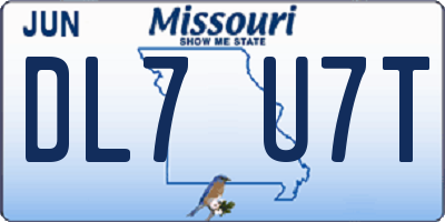 MO license plate DL7U7T