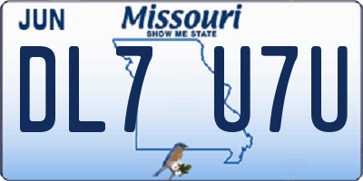 MO license plate DL7U7U