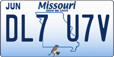 MO license plate DL7U7V