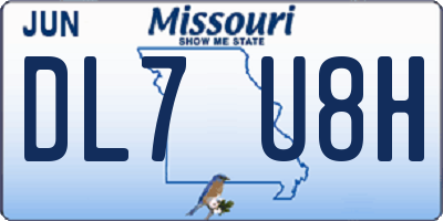 MO license plate DL7U8H