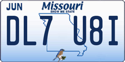 MO license plate DL7U8I