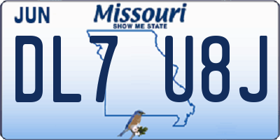 MO license plate DL7U8J