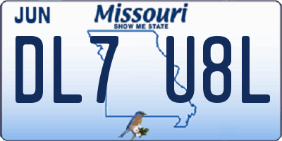 MO license plate DL7U8L