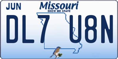 MO license plate DL7U8N