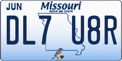 MO license plate DL7U8R