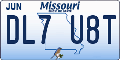 MO license plate DL7U8T