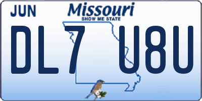 MO license plate DL7U8U