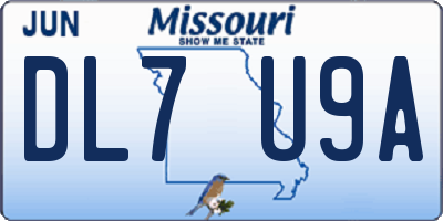 MO license plate DL7U9A