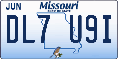 MO license plate DL7U9I