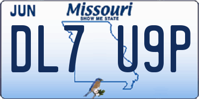 MO license plate DL7U9P