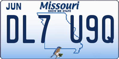 MO license plate DL7U9Q