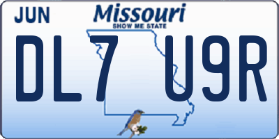 MO license plate DL7U9R