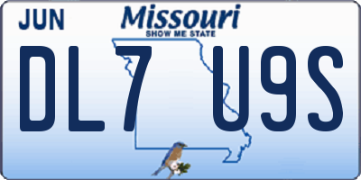 MO license plate DL7U9S
