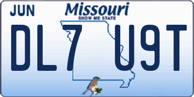MO license plate DL7U9T