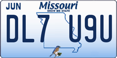 MO license plate DL7U9U