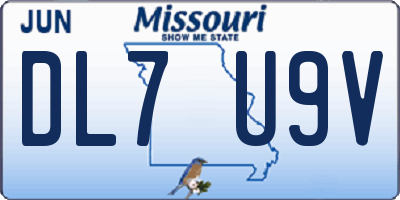 MO license plate DL7U9V