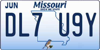 MO license plate DL7U9Y